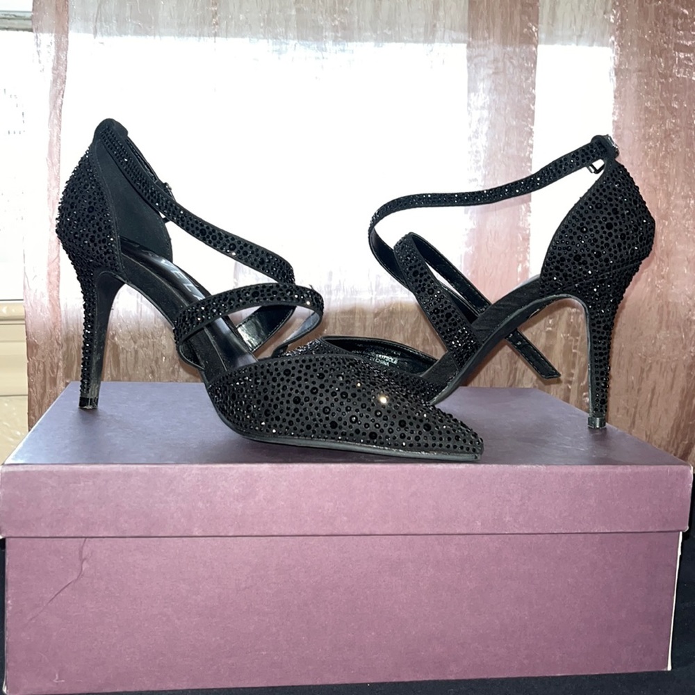 Carvela All Black Rhinestone Heels